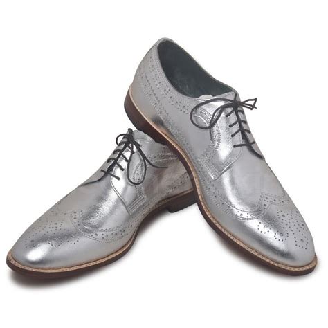 mens silver brogues